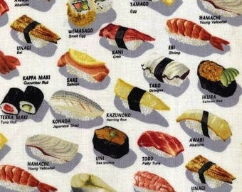 Cotton Fabric Quilting Robert Kaufman Sushi Platter