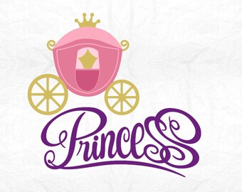 Princess carriage SVG Clipart Cut Files Silhouette Cameo Svg for Cricut and Vinyl File cutting Digital cuts file DXF Png Pdf Eps vector