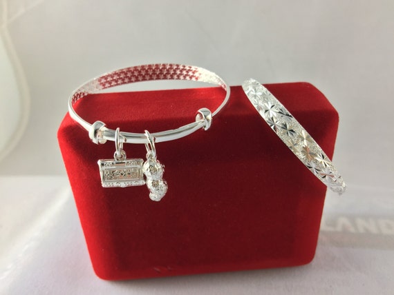 Pure silver bangles for baby Clearance
