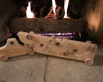 Wooden Toy Puzzle Semi Truck