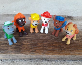 Paw Patrol cake toppers toys Paw Patrol birthday party 6 pcs action figures Marshall Ryder Chase