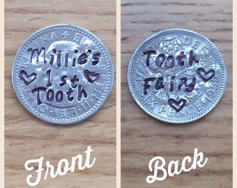 Personalised Tooth Fairy, Silver Sixpence Coin