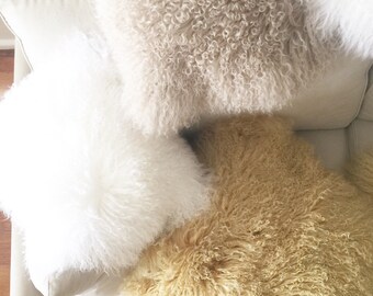 Genuine Mongolian Lamb Fur Cushion Cover