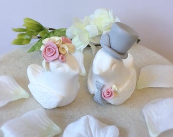 Clay Love Birds Personalised Wedding Cake Topper