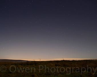 Astro photography of stars on an early morning sky, landscape photography, night sky, wallpaper, background, desktop, digital download