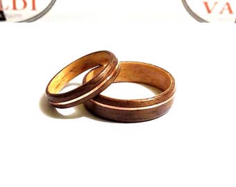 Wood inlay ring  Etsy