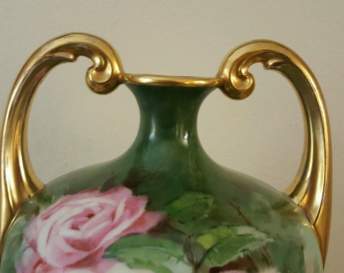 RARE 1909 Antique Pouyat Limoges Muscle Vase SIGNED & NUMBERED!