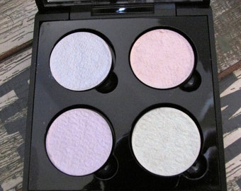 Halographic Eyeshadow Palette, color shifting hues with shimmer, natural and mineral Pigment, vegan, 26mm pressed pans w/magnetic palette