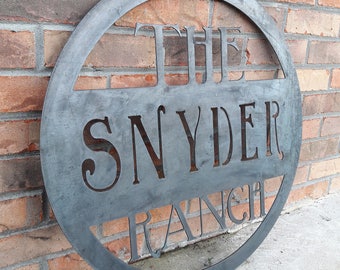 Hanging Ranch Sign - Custom Metal Sign - Family Name Sign - Metal Ranch Sign - Farm, Farmer, Ranch