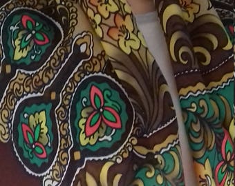 RUSSIAN SHAWL – Vintage USSR 1980’s - Large Shawl - Babushka Scarf - Vintage Scarf - Folk Shawl - Art Scarf.