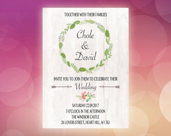wedding invitation printable – Etsy UK