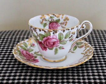Royal Standard Festival Rose Teacup and Saucer