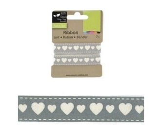 Decorative ribbon with hearts 2m (VC-8)