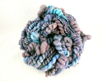 Handspun Art yarn, hand spun yarn, merino wool , Hand Dyed yarn, Knitting, weaving, felting, crochet