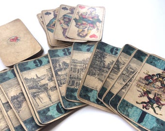19th Century German Bourgeois Tarot Cards Garbaty Cigarettes Partial Very Rare