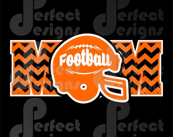 Football Mom Chevron Helmet Cuttable Graphic Design Art Silhouette Cricut Cameo Scan N Cut File - eps dxf svg jpg jpeg