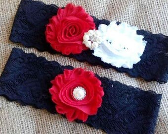 Red and white Wedding Garter Garter Lace Black Keepsake Garter Red Bridal Garter Harley quinn Garter Bridal Wedding Garter set Black Garter