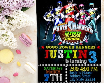 Power Ranger Invitation-Power Ranger Birthday-Power Ranger Party-Power Ranger Birthday Invitation-Power Ranger Birthday Party-Ranger Card