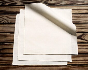 The Organic Handkerchiefs Company Unbleached Organic Cotton Handkerchiefs, Huge Natural Handkerchiefs, Unbleached Hankies Set of 3 - hanky
