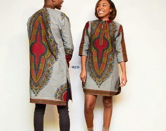 Couple Dashiki dress,Trendy Couple wear,Dashiki couple wear,African clothing for couple