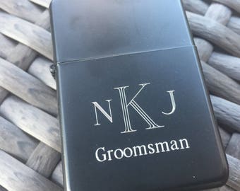 Engraved Lighter. Groomsmen Gifts. Will you be my Groomsman? Fathers Day Gifts. Wedding Party Gifts. Cigar Accessories. Cigar Lighter.