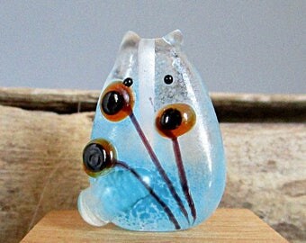 Poppy Cat Bead Handmade Lampwork Focal by teribeads - Wade FatCat