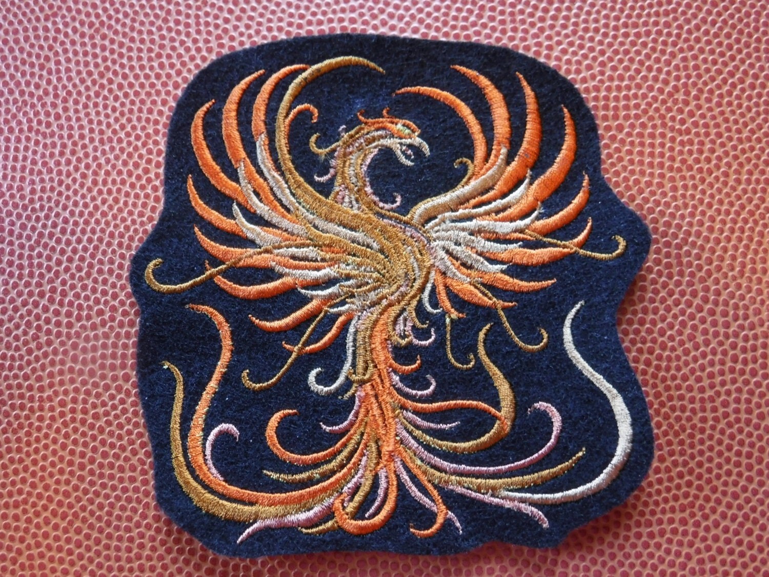 Fiery Phoenix Embroidered Iron On Patch Patches by KrauseKreation