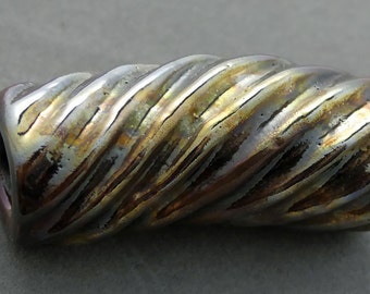 Urban Industrial Raku Tube Pendant