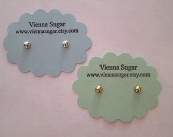 Tiny 4 mm Silver or Gold Half Ball Magnetic Clip On Earrings or Hypoallergenic Plastic Post Stud