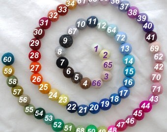 100% Wool Felt Balls - 100 Count - Pick and Mix - choose from 72 colours - 1.5cm, 2cm, 2.5cm, 3cm, 4cm sizes
