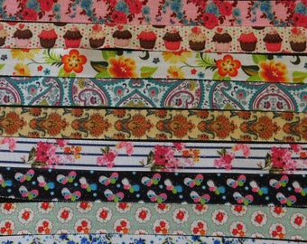 You Pick 5 yards of 5/8 Fold Over Elastic FOE Various Prints Floral Cupcake Paisley