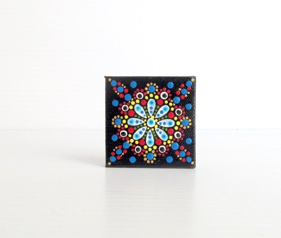 Tiny dot painting on canvas