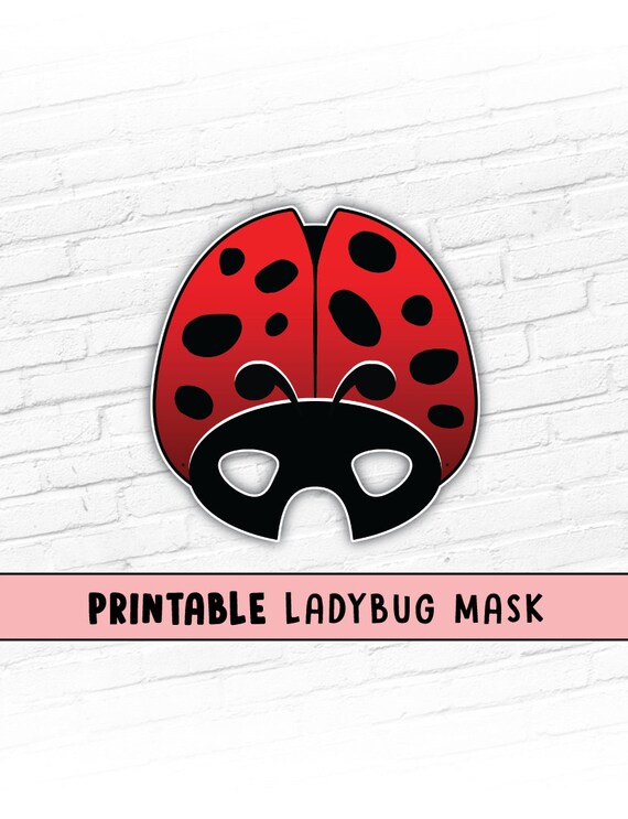 Ladybug Printable Mask Ladybird Mask Red Beetle Mask Bug