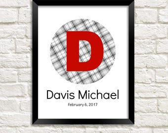 Baby boy nursery wall art modern nursery print boy room decor personalized baby gift for baby shower black green navy blue nursery decor