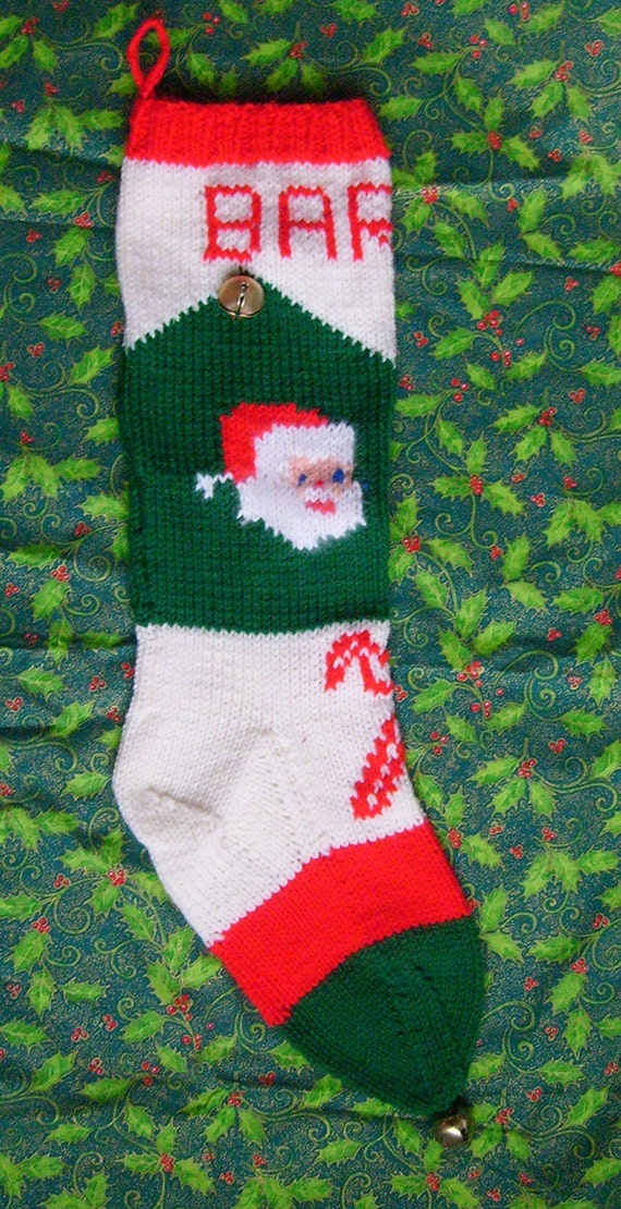 1950's Vintage Knitted Santa Christmas Stocking Pattern