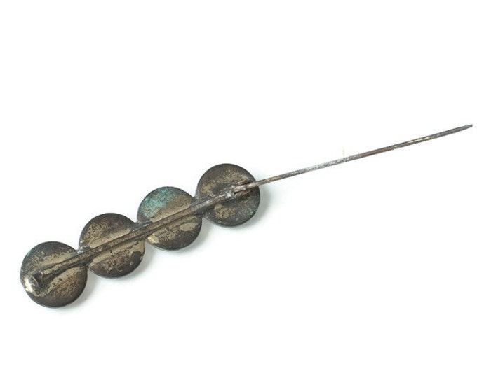 Crystal Bar Pin Faceted Glass Edwardian Art Deco Brooch Vintage