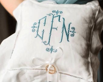 Monogrammed Ring Bearer Pillow