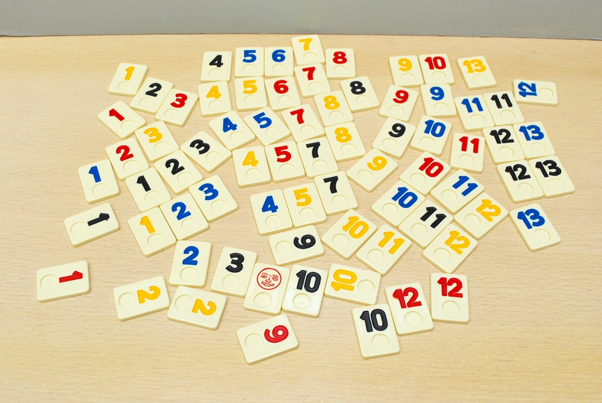 Rummikub tiles for crafts or jewelry, 72 tiles, one joker, plastic