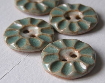 spearmint green handmade ceramic stoneware buttons