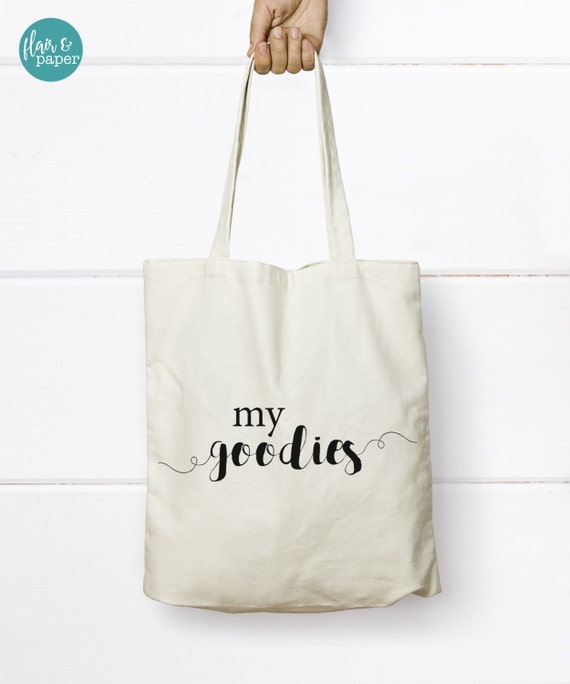 Canvas Tote  Bag  My goodies  Bag  Cotton Canvas Tote  Bridal