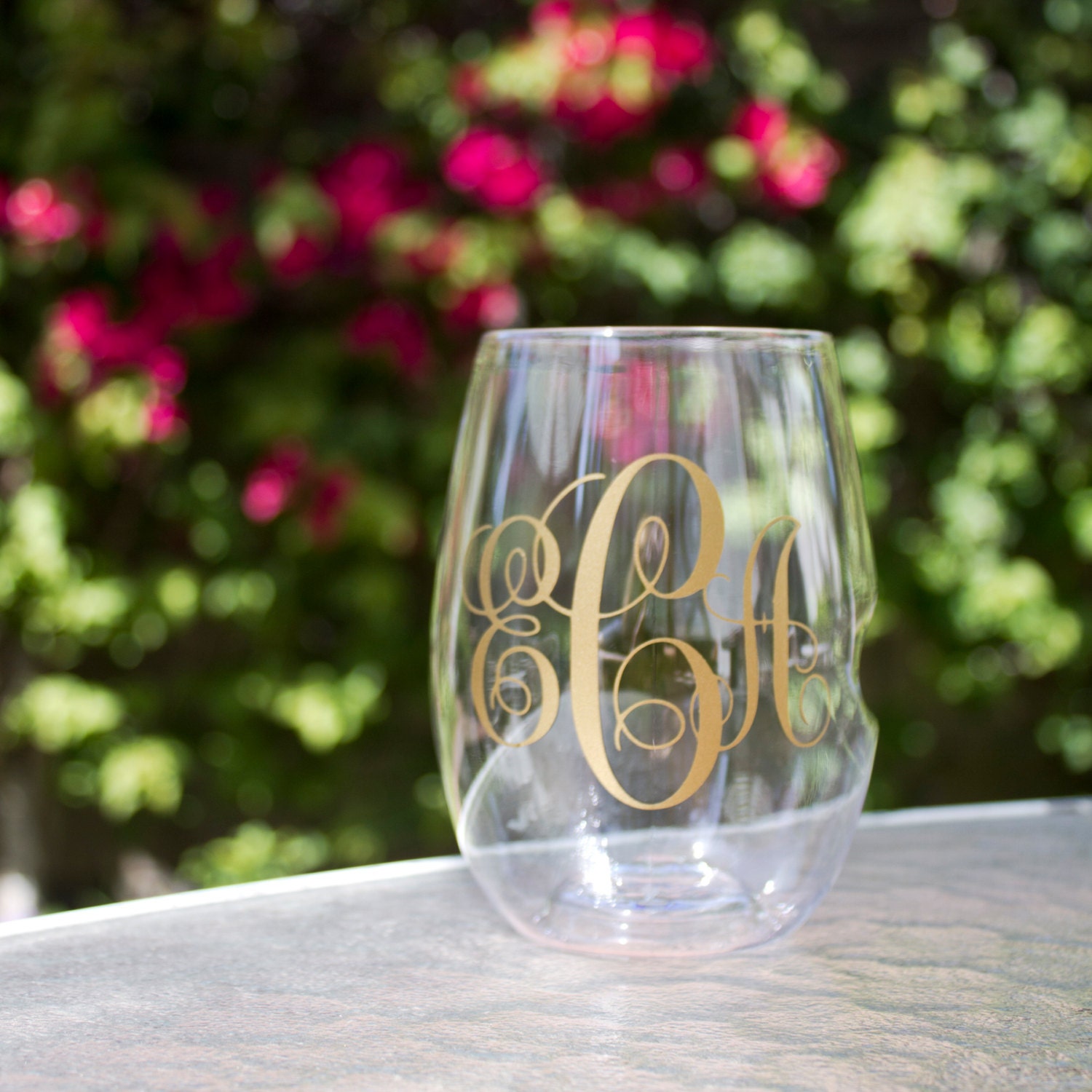Custom Wine Glass / Plastic Stemless Wine by SimplySierraStudio