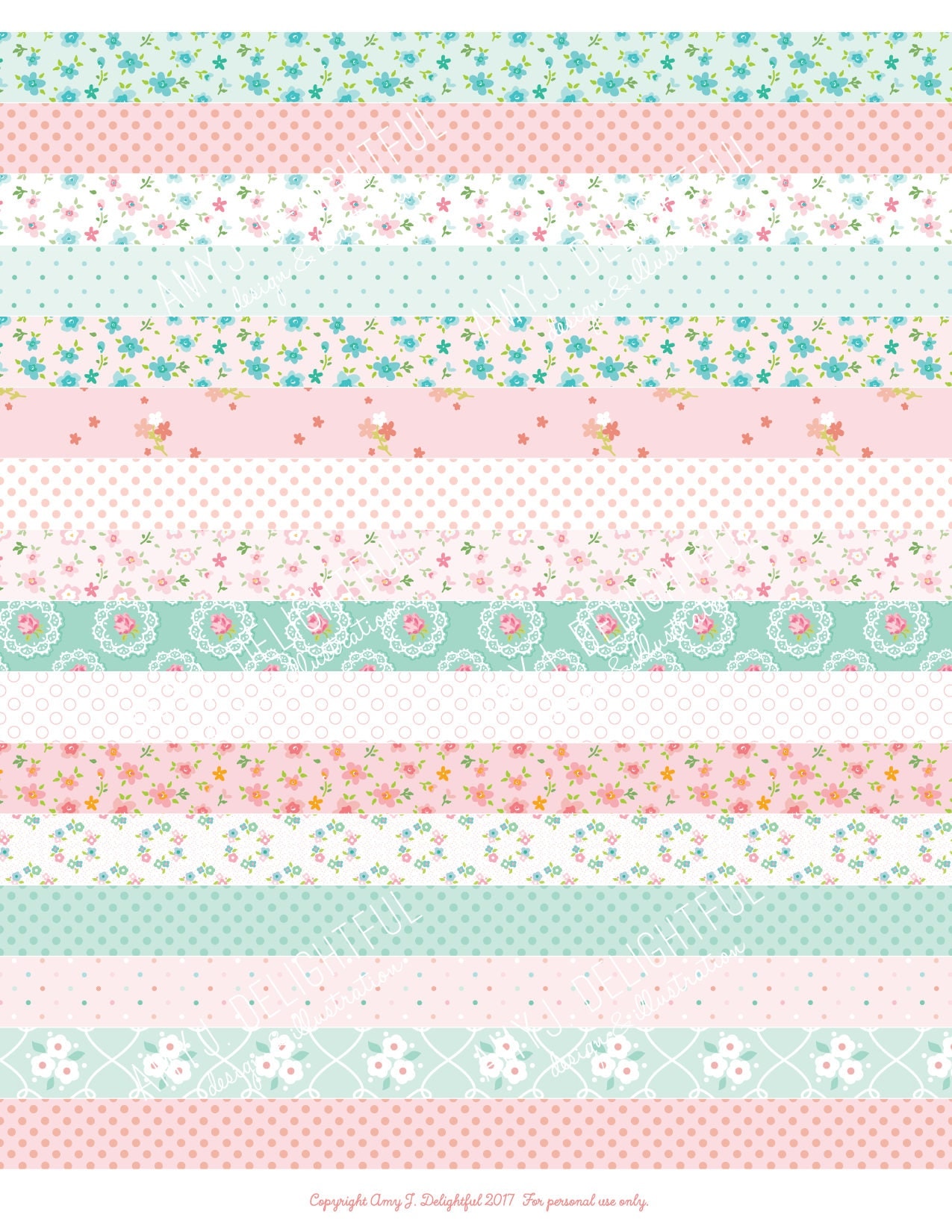 Printable WASHI TAPE stickersDigital File Instant Download