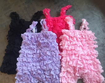 12-24 month Petti lace romper- Lace Romper - petti romper - Girls Romper - Baby Romper - Ruffle Romper - 30 - Rompers - Romper