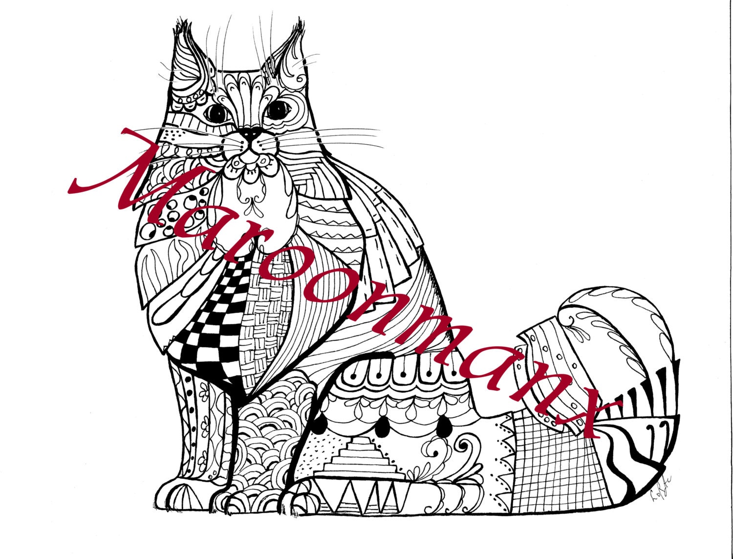 Download Cat-Unique Adult Coloring Page-Norwegian Forest