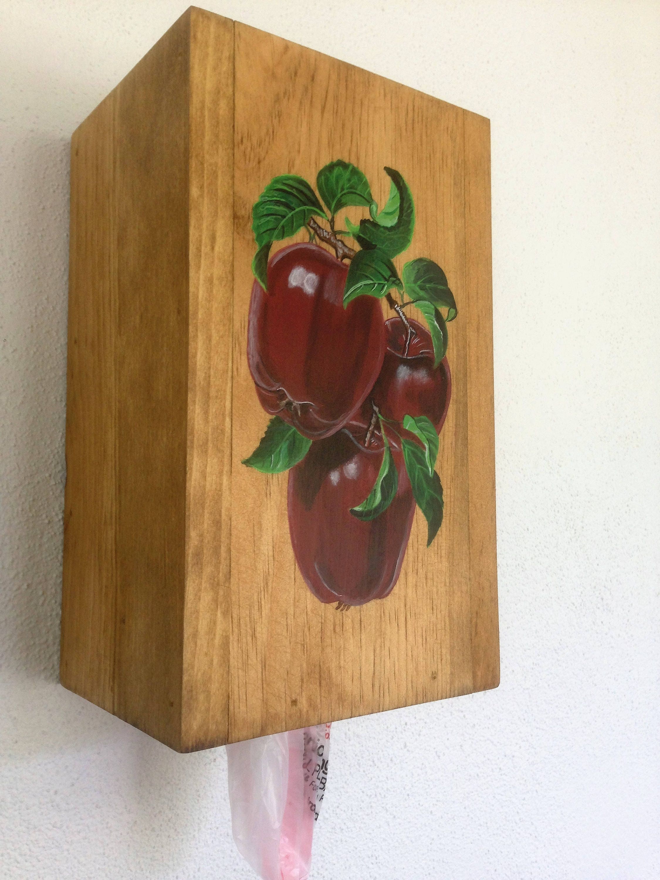 Plastic bag holder, Bag Holder, Plastic bag dispenser,Wooden Bag Holder