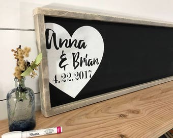 Wedding Guest Book Alternative - Rustic Wedding Sign - Wedding Guestbook - Personalized Wedding Sign - Wood Guestbook