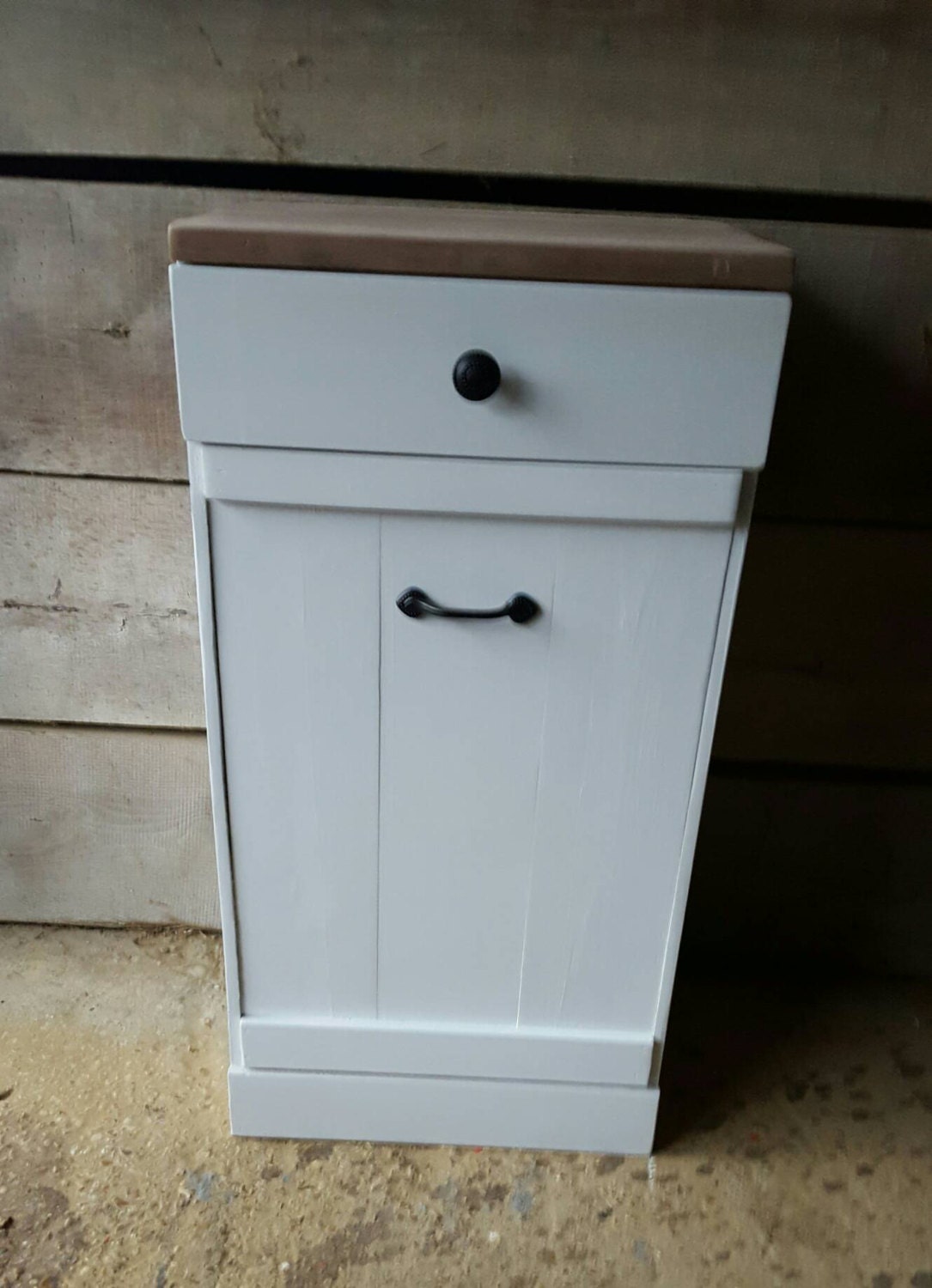 Tilt out trash bin cutting board trash can kitchen