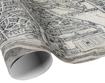 READY TO SHIP - Vintage Plan de Paris Gift Wrap - Paris France City Map Wrapping Paper - Gift Paper - Craft Decoupage Paper - Collage Paper