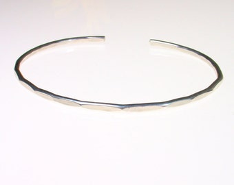 1 - Thin Sterling Silver Cuff Bracelet - Silver Cuff Bracelet - Thin Bangle Bracelet - Skinny Cuff Bangle