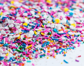 BIRTHDAY PARTY Vegan/GF Bulk Sprinkle Medley, Sprinkle Mix, Rainbow Sprinkles, Canadian Sprinkles